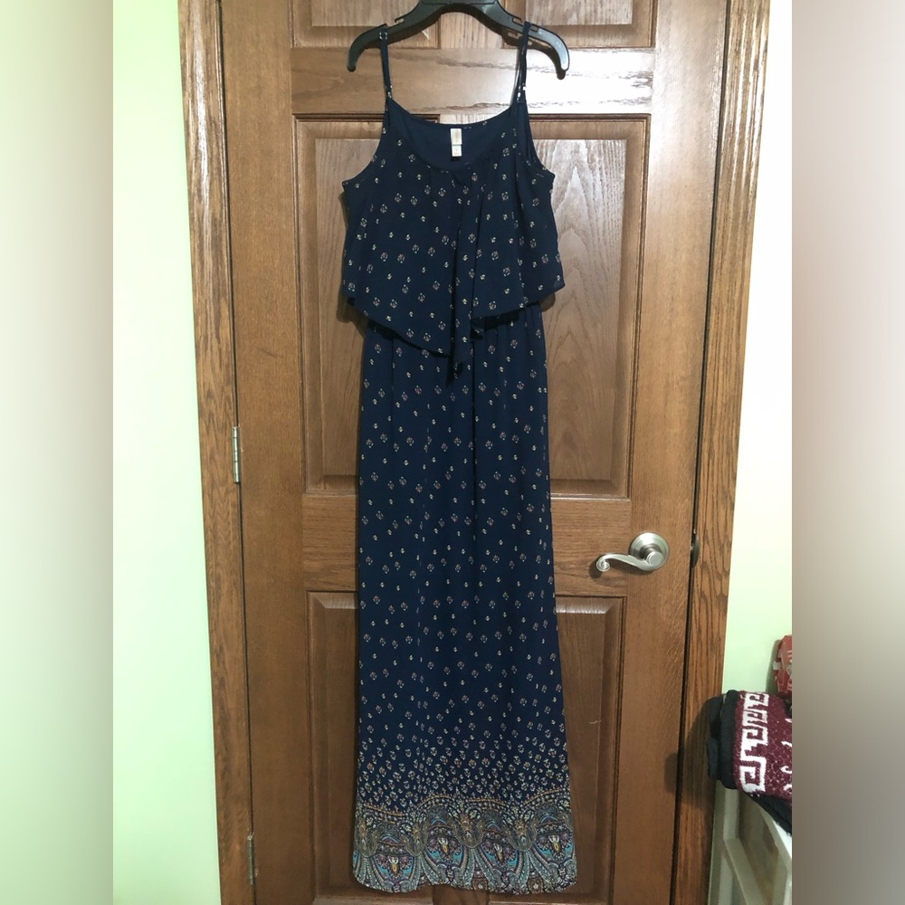 Long navy blue maxi dress